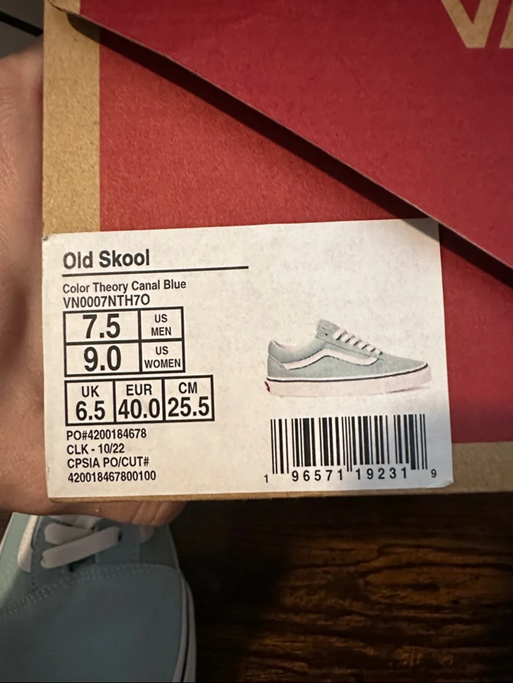 Vans Old Skool Sneakers in Light Teal and White - Picture 3 of 4